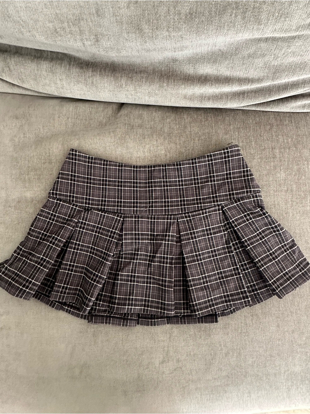 Garage Black and White Plaid Pleated Mini Skirt